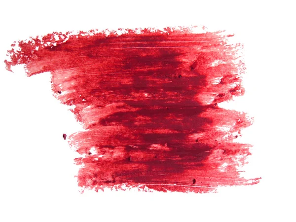 在白色背景查出的红色化妆品铅笔 — 图库照片