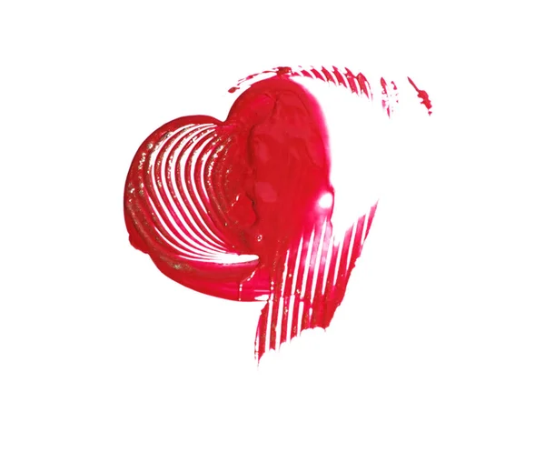 Hand-drawn painted Red heart — Stock Photo, Image