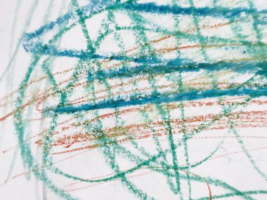 Beyaz arka plan üzerinde renkli soyut çocuğun çizim