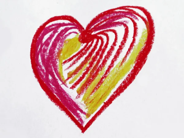 Red Heart Shape White Background — Stock Photo, Image