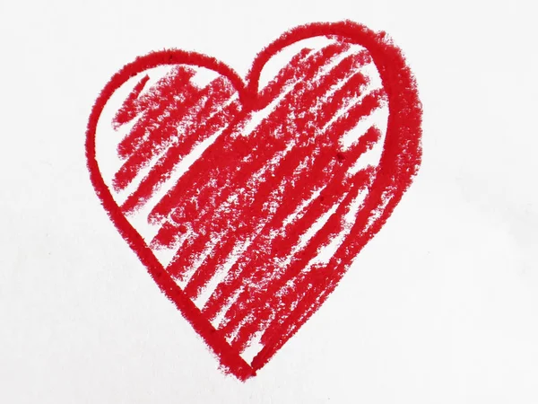 Rote Herzform Auf Weißem Hintergrund — Stockfoto