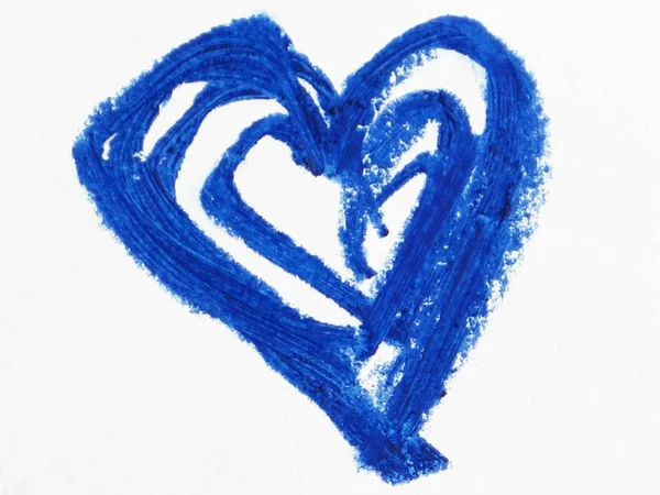 Blue Heart Shape White Background — Stock Photo, Image