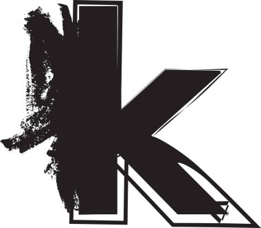 Grunge Font letter k 