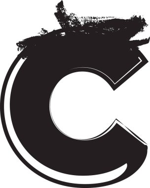 Grunge yazı harf c 