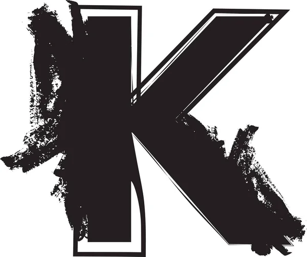 Grunge Font Letter K — Stockvector