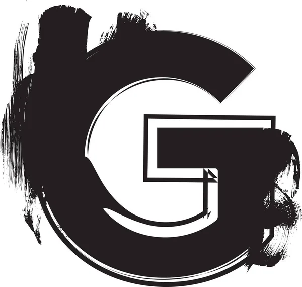 Grunge teckensnitt bokstaven g — Stock vektor