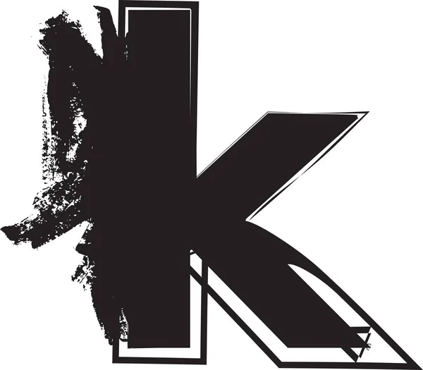Grunge γραμματοσειρά γράμμα k — Διανυσματικό Αρχείο