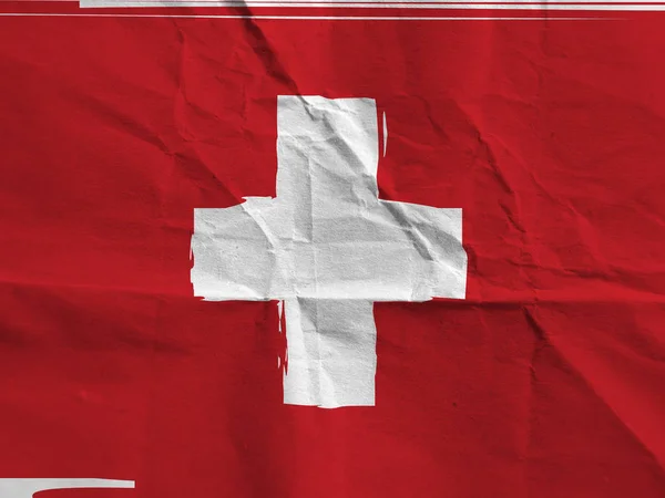 Bendera Swiss Grunge — Stok Foto