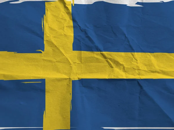 Grunge Sverige flagga — Stockfoto