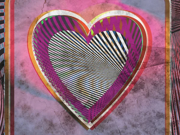 Grunge colorful Heart shape — Stock Photo, Image