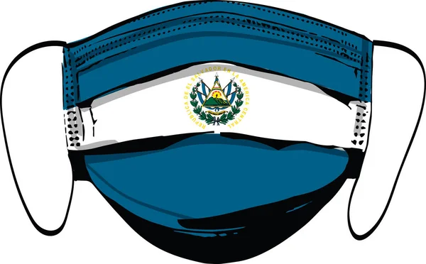 Прапор Сальвадору Медальйоні Маски Ізольовані Білому Векторному Малюнку — стоковий вектор