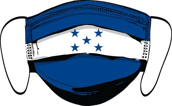 Honduras Vlag Medische Gezichtsmaskers Geïsoleerd Witte Vector Illustratie — Stockvector