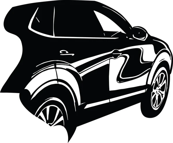 Vehículo Deportivo Silueta Vector Ilustración — Vector de stock