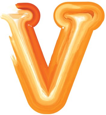 Soyut Yağlı Boyalı Harf v Vektörü illüstrasyonuName