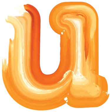 Soyut Yağlı Boyalı Harf u Vektör illüstrasyonuName