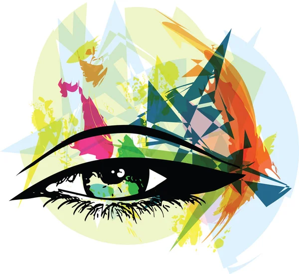 Abstrakte Weibliche Augenskizze Vektorillustration — Stockvektor