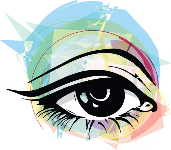 Abstract Vrouw Oog Schets Vector Illustratie — Stockvector