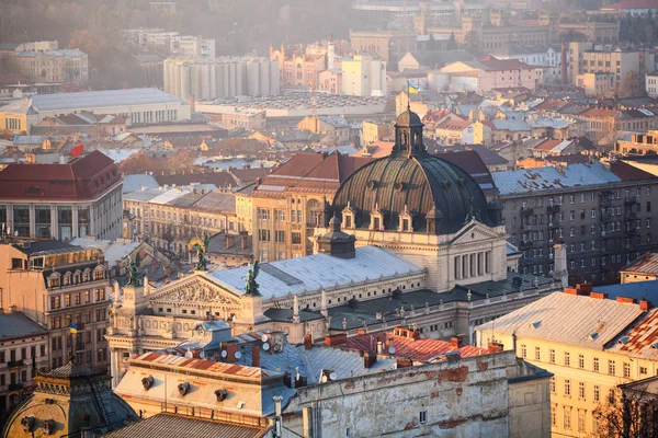 Lviv City View Historical City Center Ukraine Solomiya Krushelnytska Lviv — Stock Photo, Image