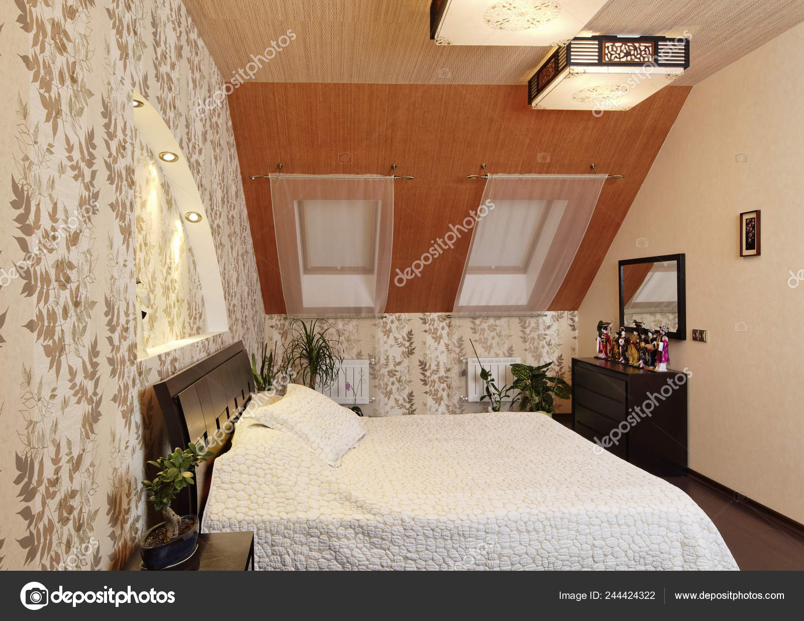 Japanese Style Bedroom Interior Decorated Bamboo Dools