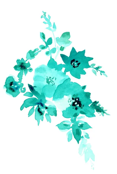 Blommor akvarell illustration. — Stockfoto