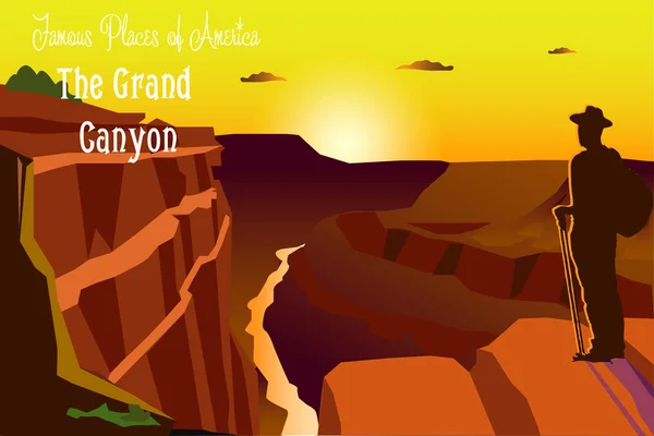 Illustration vectorielle incroyable. Parc national du Grand Canyon . — Image vectorielle