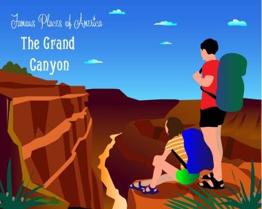 Grand Canyon Ulusal Parkı Vektör Colorado nehri