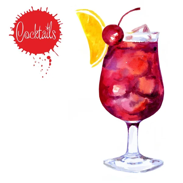 Watercolor drawing of a cocktail. — Stock Photo, Image