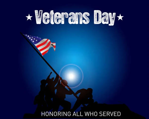 Poster dedicated to the day of veterans. — Stock Vector