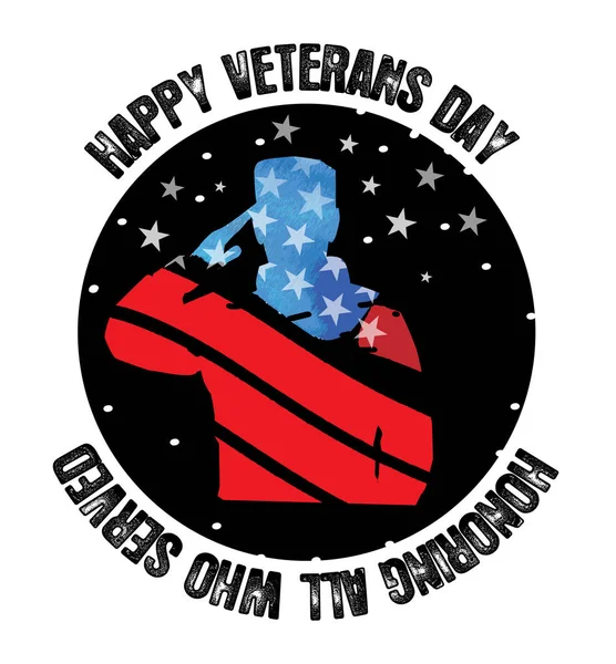 Cartaz dedicado ao dia dos veteranos. Honrar soldados por veteranos. Para design e listras, chevrons . — Vetor de Stock