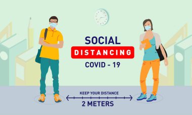 Sosyal konsept insanlar birbirlerinden uzak dururlar. Coronavirus COVID-19