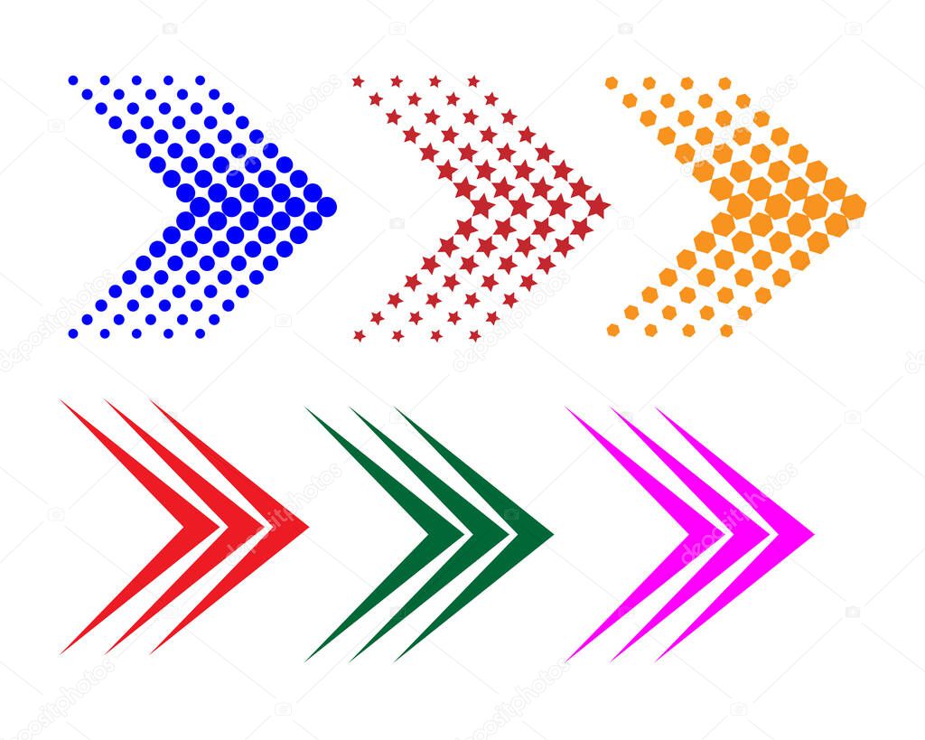 Set of multi-colored arrows. Vector illustration