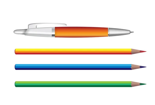 Dessin Vectoriel Couleur Des Crayons Stylos Pour Design — Image vectorielle