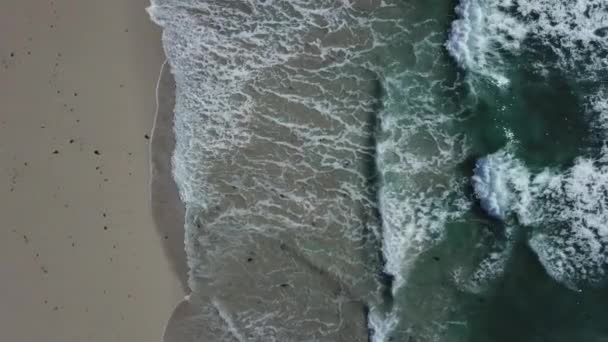 Drone Entre Dans Les Vagues Bleues Mer — Video