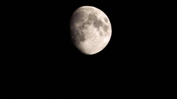 Φεγγάρι Μετακινώντας Νυχτερινό Ουρανό — Αρχείο Βίντεο