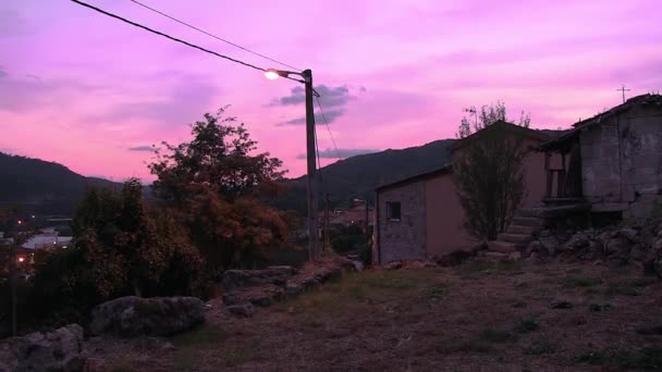 Purple Sky Noite Queda — Vídeo de Stock