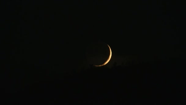 Céu Noite Lua Minguante — Vídeo de Stock