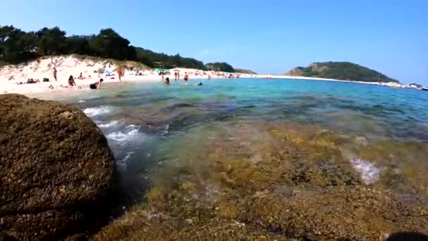 RODAS BEACH, CIES ISLANDS — Stock Video