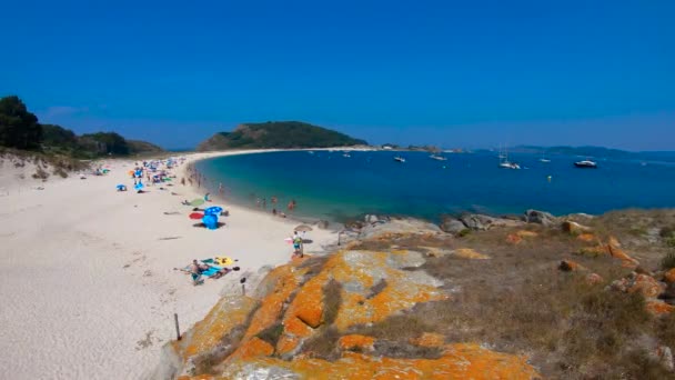 Rodas Beach, Cies öar — Stockvideo