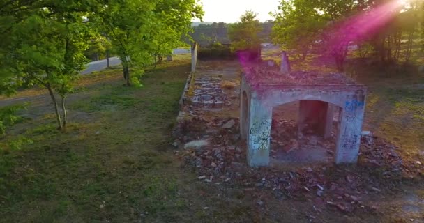 Viaje Una Vieja Construcción Ruinas — Vídeos de Stock