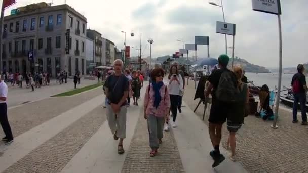 TURISTAS EM VILANOVA DE GAIA, PORTUGAL — Vídeo de Stock