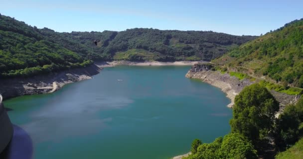 VISTA AERIAL RESERVOIR DE BELESAR, GALICIA — Vídeo de Stock