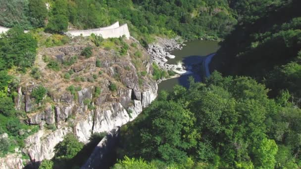 Flygfoto reservoar av Belesar, Galicien — Stockvideo