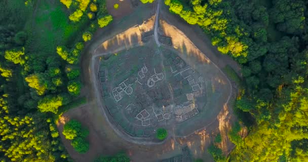 Aerial View Celtic Settlement Viladonga — Stock Video