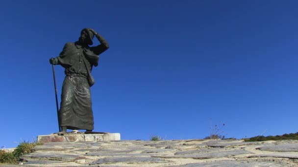 San Roque Monument Pedrafita Lugo — Stock Video