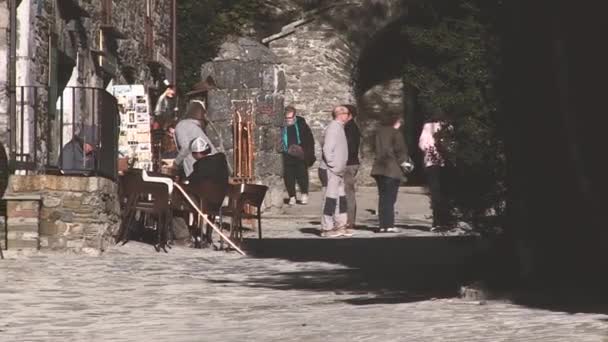 Pedrafita Cebreiro Pilgrimjei — Stock videók