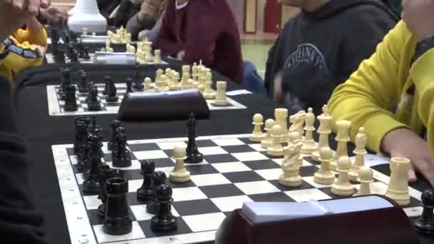 Παιδιά που παίζουν σκάκι γρήγορη κίνηση — Αρχείο Βίντεο