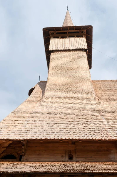 Igreja Torre Detalhe Barsana Mosteiro Maramures Norte Roménia — Fotografia de Stock