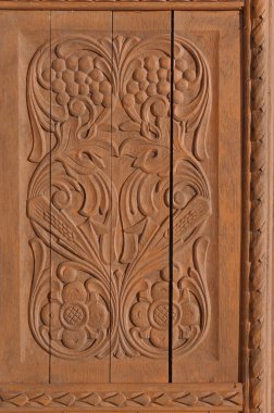 Bazı ahşap dekorasyon Kuzey Romanya'da görüntüsünü kapatmak.