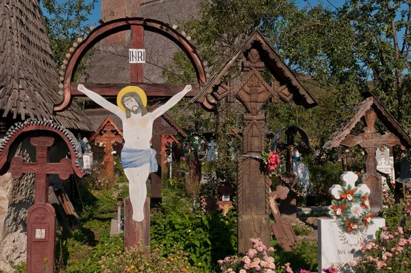 Православне Кладовище Дерев Яна Церква Повіті Марамуреш Румунія — стокове фото