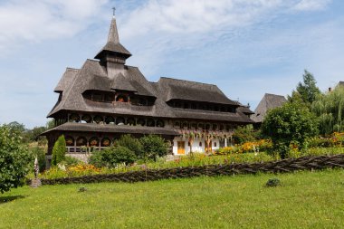 Barsana Manastırı mimari detay - geleneksel yapılar (Maramures, Romanya).